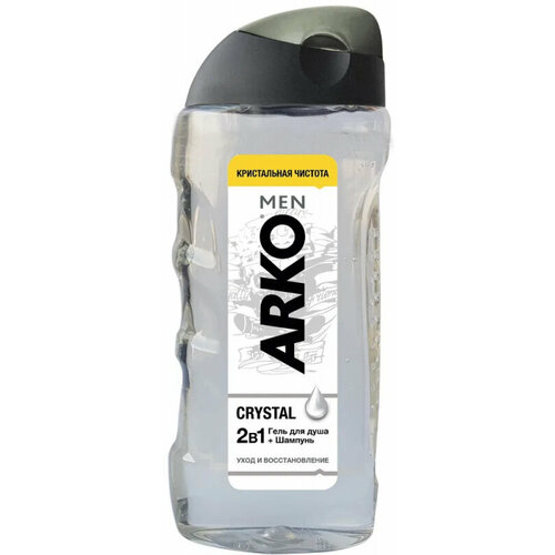 Гель для душа + шампунь ARKO Men 2в1 Crystal, 260 мл