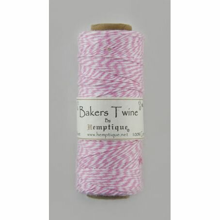 Шнур HEMPTIQUE "Bakers Twine", 2х2 нити, 1 мм, 125 м, 50 г, светлый розово-белый, на катушке