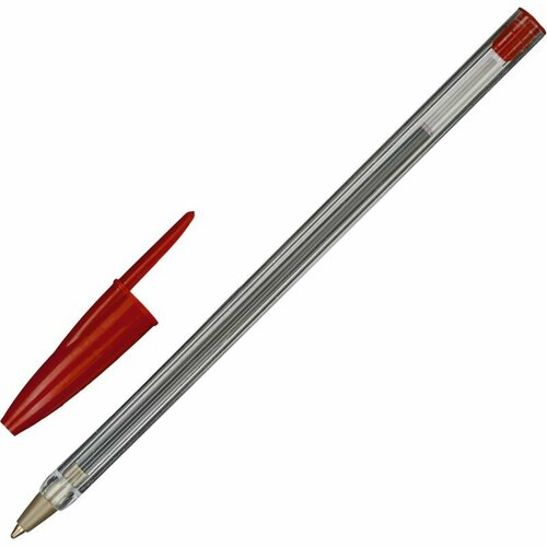 Ручка шариковая красная неавтоматическая Attache, ручки, набор ручек, 50 шт.