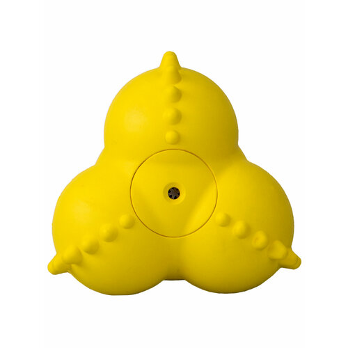 Хрустящий жевательный мяч для щенков Playology с ароматом курицы, желтый