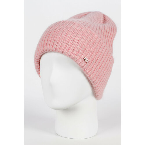 шапка с отворотом ferz гранж цвет бордовый Шапка Ferz, размер 56-58, розовый