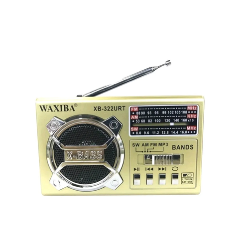 Радиоприемник Waxiba XB-322URT (красный) с фонариком LED Micro SD USB Радио FM AM SW MP3 / Прихвати с собой в поход, путешествие, баню, пикник