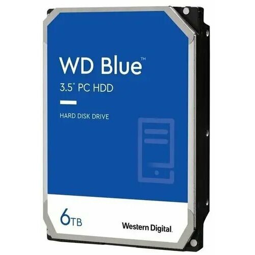 Жёсткий диск 6Tb SATA-III WD Blue (WD60EZAX) western digital 12tb wd purple pro wd121purp serial ata iii 7200 rpm 256mb 3 5