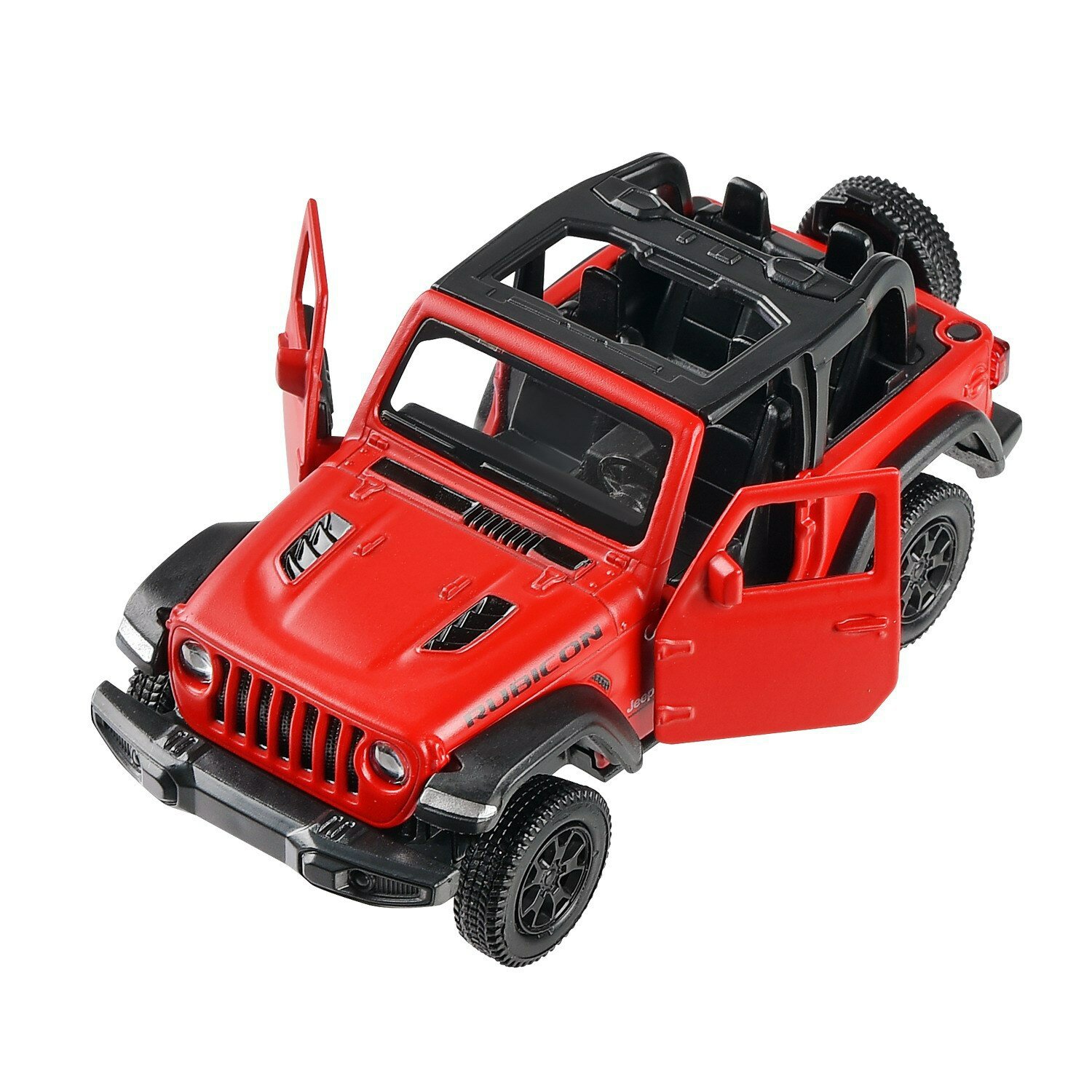 Машина металлическая RMZ City 1:32 Jeep Rubicon 2021 открытый верх, инерционный механизм, двери откр