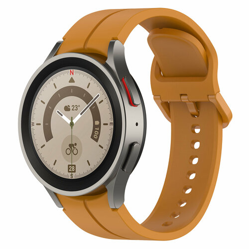 Силиконовый ремешок с канавкой для Samsung Galaxy Watch, оливково-коричневый силиконовый ремешок для samsung galaxy watch 4 5 6 пряжка в цвет ремешка размер l красный