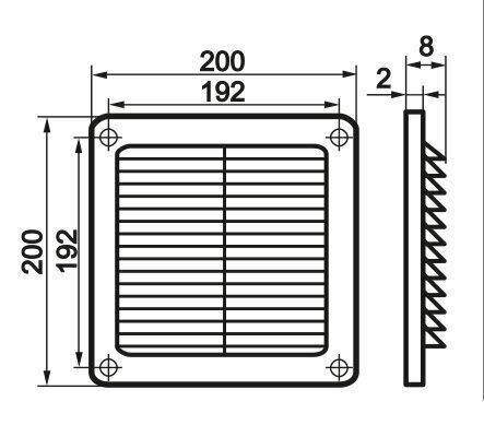Решетка вентиляционная АртПласт РВ2020 неразъемная, 200х200 мм - фотография № 4