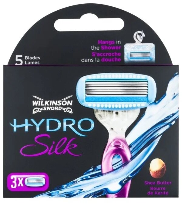 Wilkinson Sword Hydro Silk Сменные лезвия, 3 шт, с 3 сменными лезвиями в комплекте