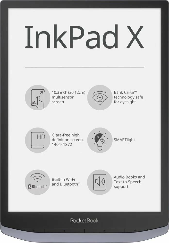 Электронная книга PocketBook InkPad X Mist Grey (PB1040D-M-WW)