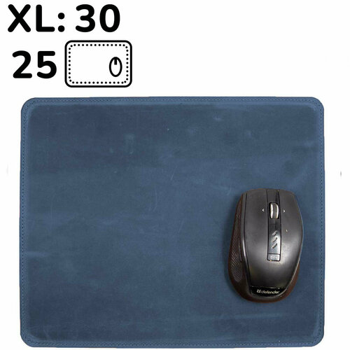 Коврик для мышки 25 х 30 см из натуральной кожи Audmorr J, NewPad XL Cobalt