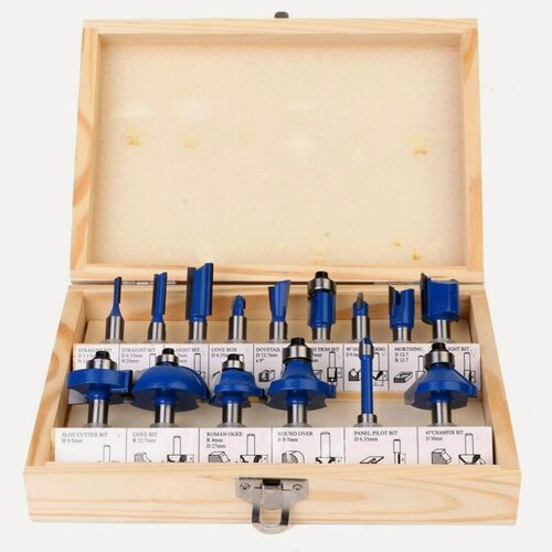 Изображение товара Набор фрез Диолд 15x8 D (15 шт, диаметр хвостовика 8 мм)