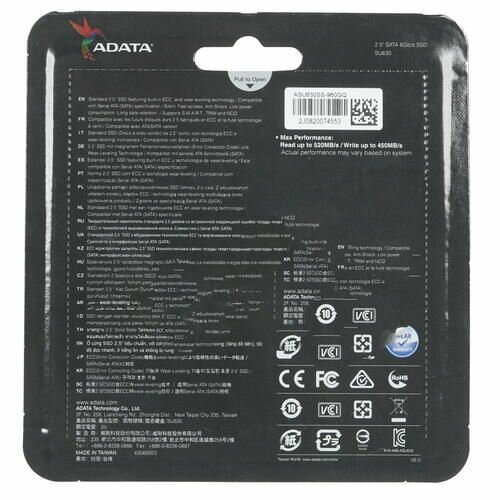 Накопитель SSD 2.5'' ADATA Ultimate SU630 960GB SATA 6Gb/s QLC 520/450MB/s IOPS 40K/65K MTBF 1.5M - фото №9