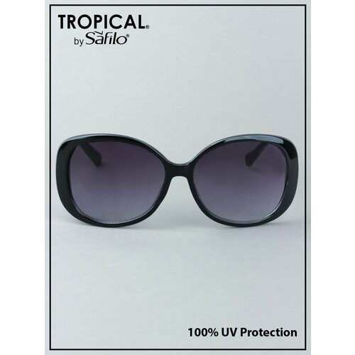 фото Солнцезащитные очки tropical by safilo emmie, оправа: пластик, с защитой от уф, для женщин, черный