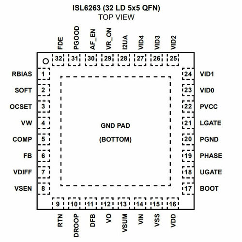 Микросхема ISL6263CRZ isl6263crz микросхема intersil