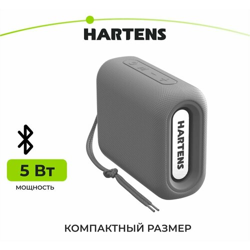Беспроводная портативная колонка Hartens HBS-1001 с Bluetooth с радио серый 1999900₽
