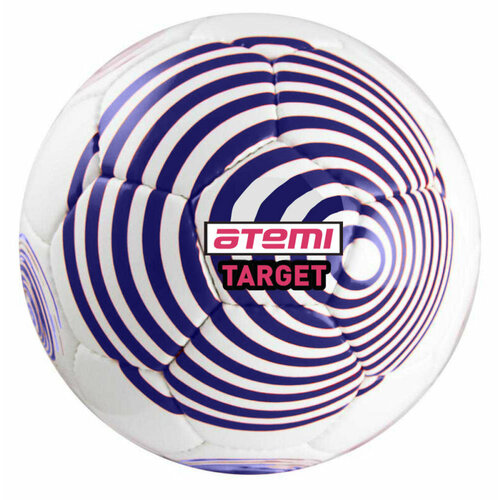 фото Мяч atemi футбольный target, pvc, бел/синий , р.5 , р/ш, окруж 68-70