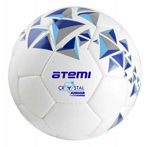 Мяч ATEMI футбольный CRYSTAL, PVC, бел/темно син, р.4, р/ш, окруж 65-66