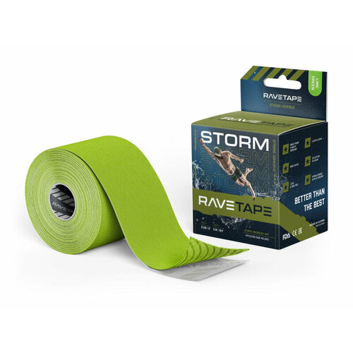 фото Кинезиотейп ravetape storm 5x5 — лайм (lime)