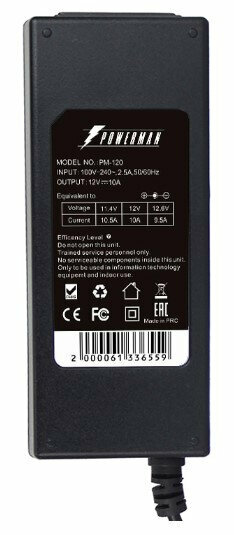 Блок питания POWERMAN PM-120 12V DC adapter for ME series 6133655 — фото 4