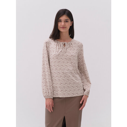 Джемпер Глория Трикотаж, длинный рукав, прямой силуэт, размер 116, экрю, бежевый