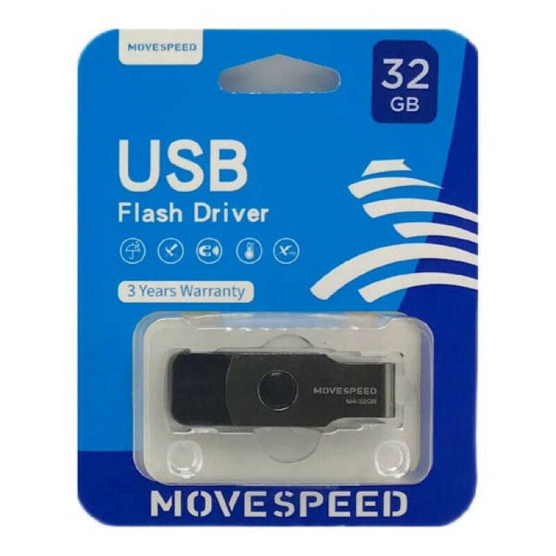 Накопитель USB 2.0 32GB Move Speed М4 черный - фото №7