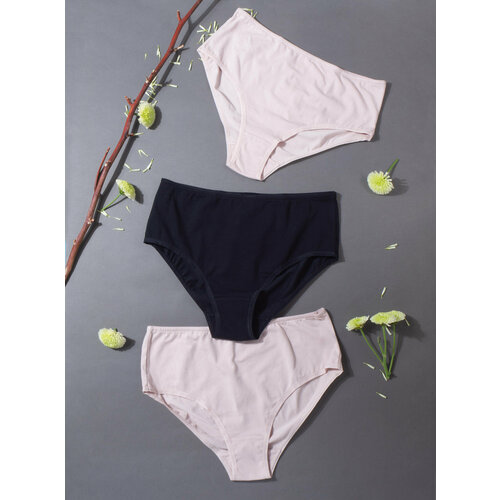 фото Трусы tribuna, 3 шт., размер 106, бежевый, розовый, черный