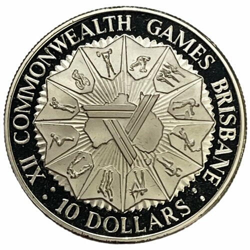 Австралия 10 долларов 1982 г. (XII Игры Содружества, Брисбен 1982) (Proof)