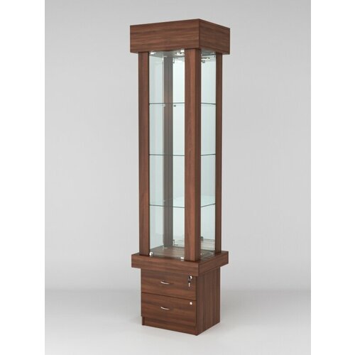 Витрина элита 12-2 задняя стенка - зеркало Орех 60 x 50 x 230 см ДхШхВ 43996₽