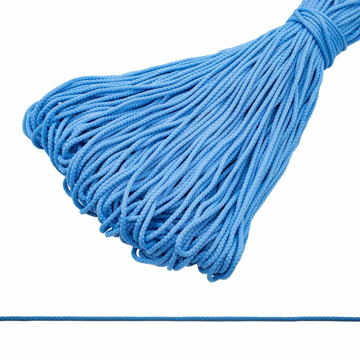 Шнур плетеный 4мм*100м, 88% полиэстер, 12% полипропилен, С2045 (001 голубой)
