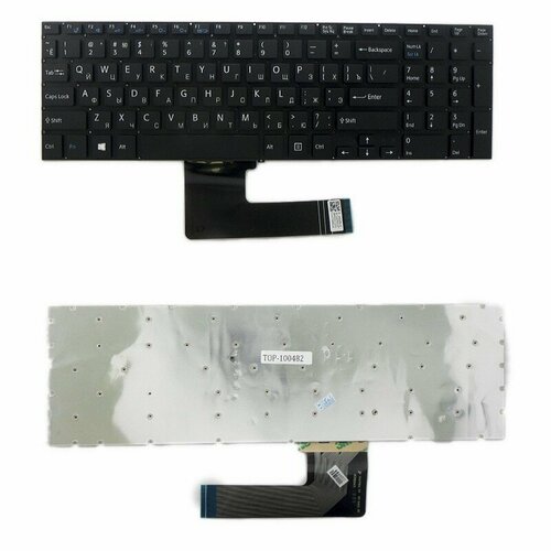 клавиатура для ноутбука dell inspiron 1320 1440 series плоский enter черная без рамки pn v100825cs Клавиатура Sony SVF15, SVF152, FIT 15. Плоский Enter. Черная, без рамки. PN: 9Z. NAEBQ.00R, NSK-SN0BQ