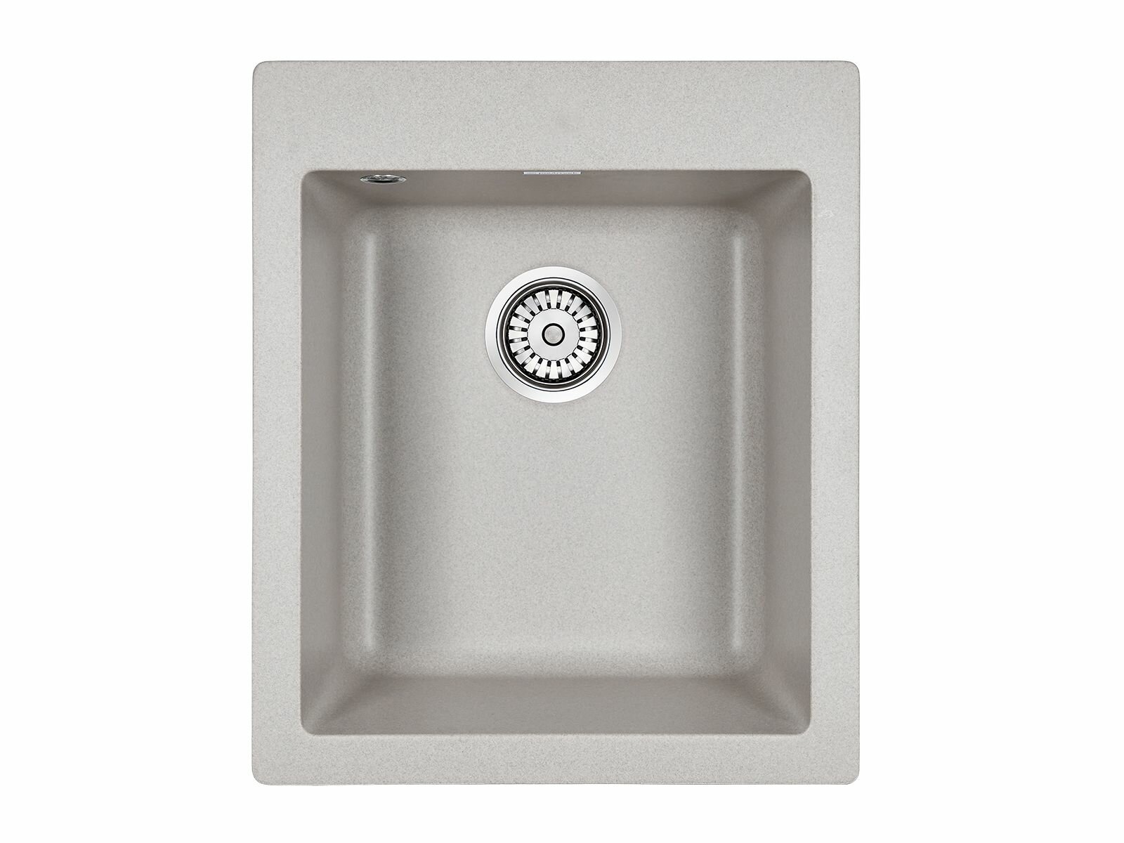 Мойка из камня Paulmark Leer PM104249-GR серый кварц 41.5 х 49 см