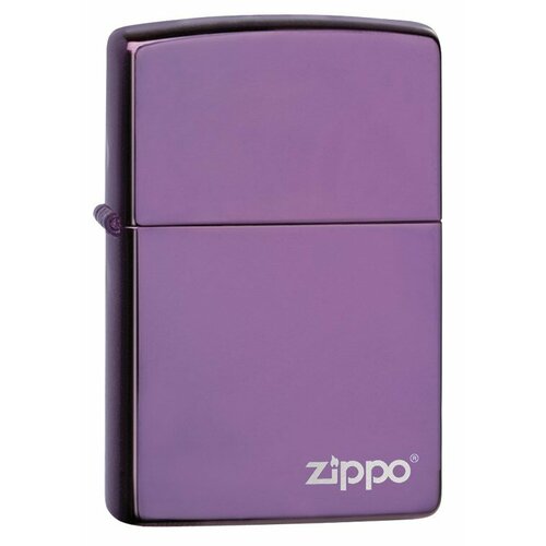 Зажигалка ZIPPO Classic с покрытием Abyss™, латунь/сталь, фиолетовая с логотипом, 38x13x57 мм