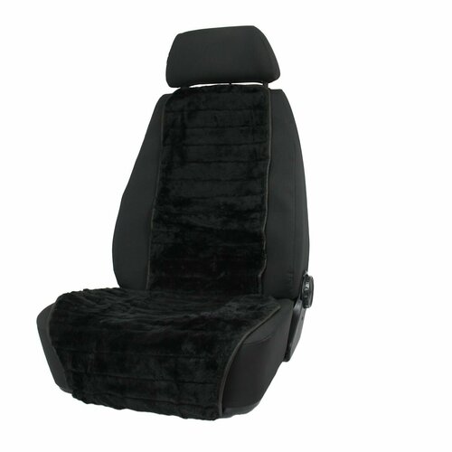 Накидка сиденья универс. 55*130см (черный) искуственный мех, черная полоса