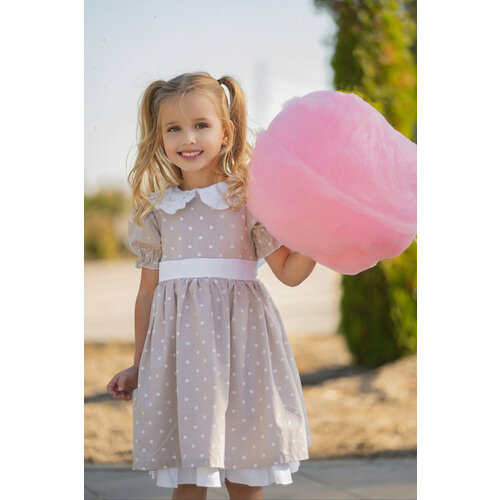 фото Платье, размер 74-80, бежевый, белый bella gevorgyan brand