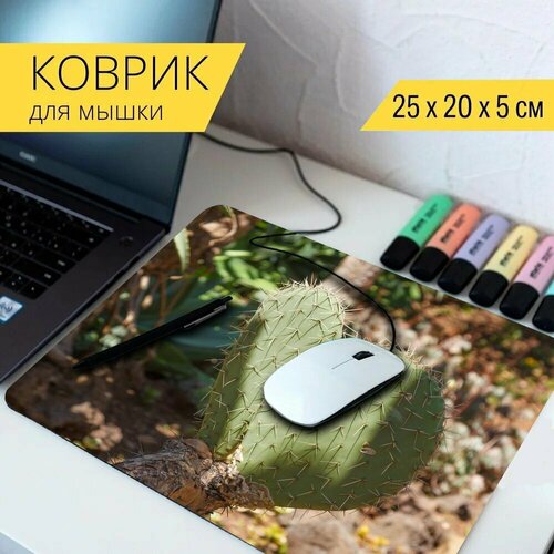 Коврик для мыши с принтом Кактус, сердце, завод 25x20см. коврик для мыши с принтом кактус завод грин 25x20см