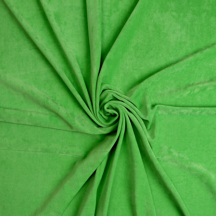 Лоскут Велюр на трикотажной основе, зеленый 100*180см,80% хл,20% п/э