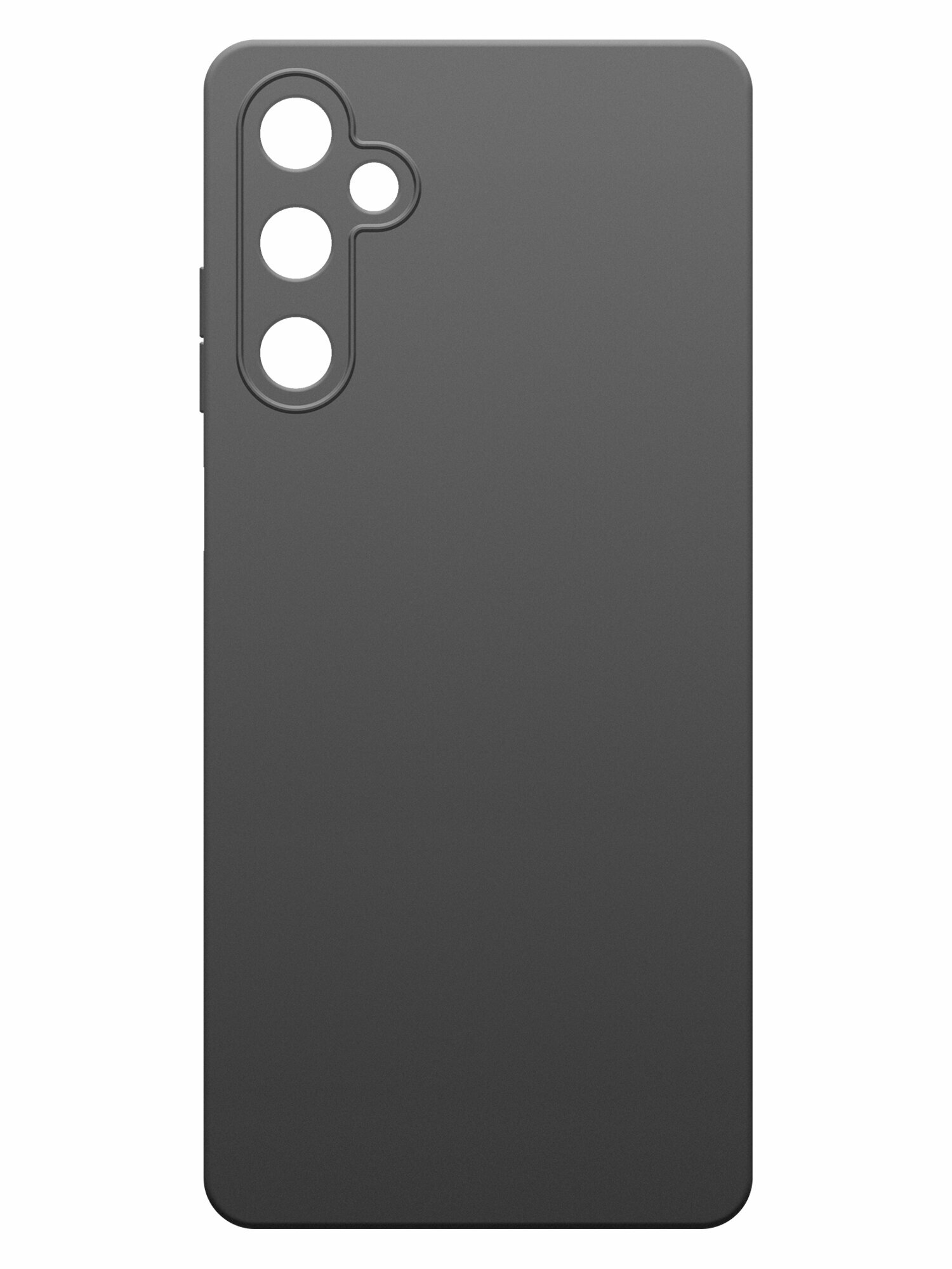 Чехол на Samsung Galaxy A05s (Самсунг Галакси А05с) черный матовый силиконовый с защитой (бортиком) вокруг камер, Miuko