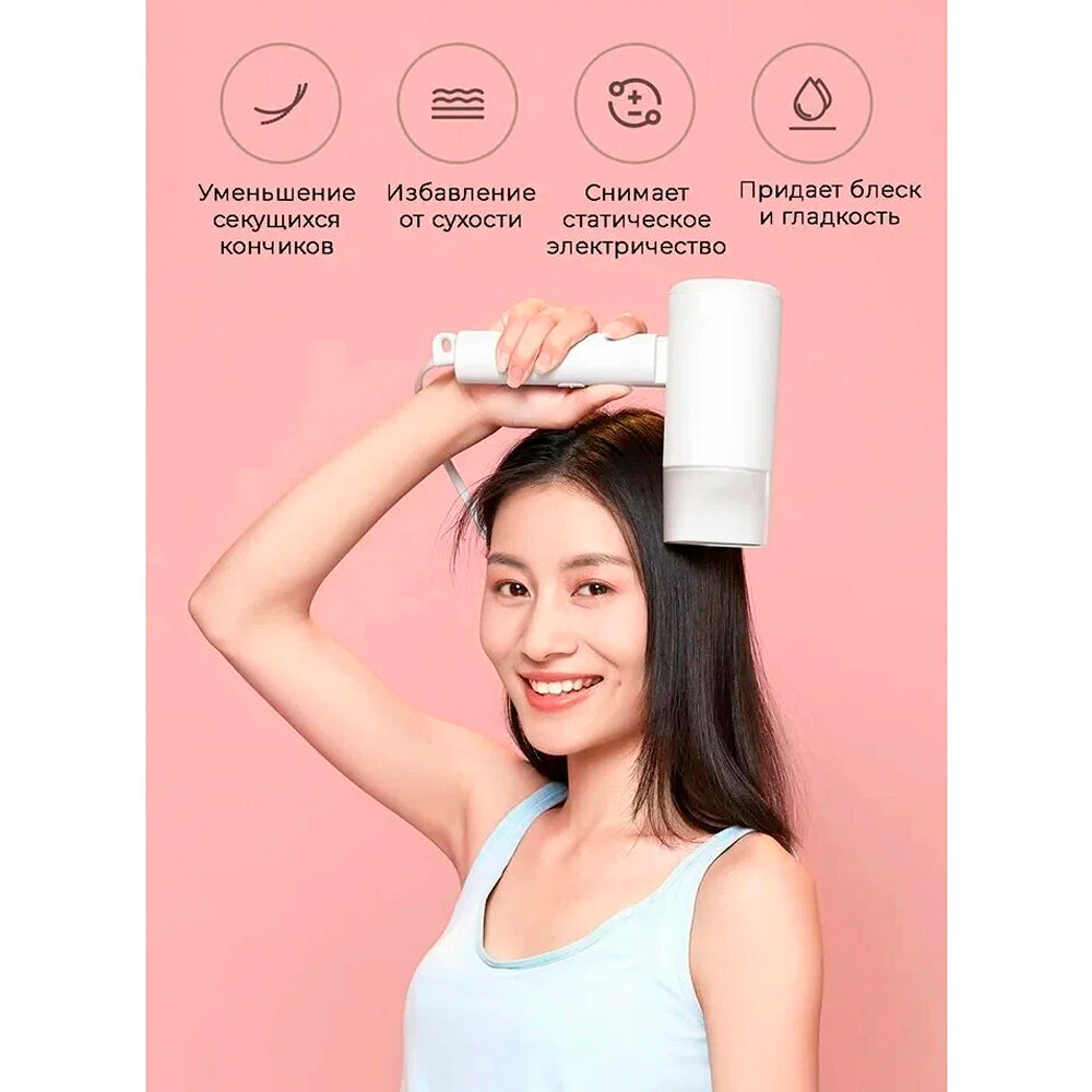 Фен Xiaomi Compact Hair Dryer H101 (Pink) EU CMJ04LXEU (BHR7474EU) - фотография № 4