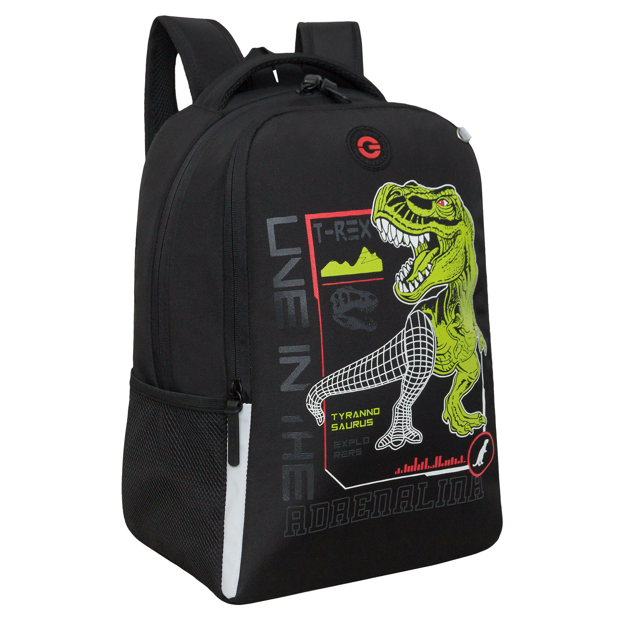 Рюкзак школьный GRIZZLY легкий с жесткой спинкой, двумя отделениями, для мальчика RB-451-9/1