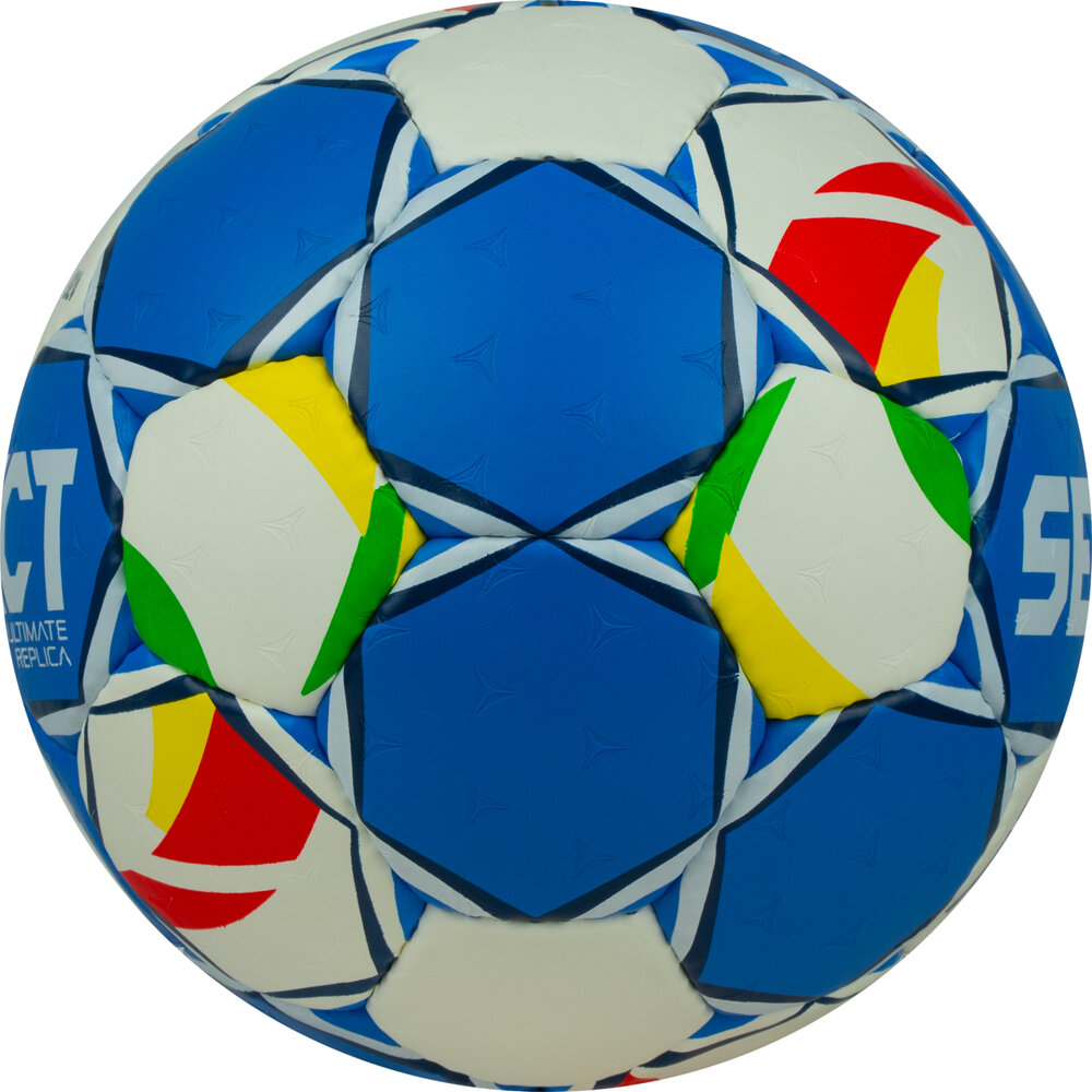 55976-84231 Мяч гандбольный SELECT Ultimate EHF Euro Men Replica v24, 3571854487, размер 3, EHF Appr, ПУ, ручная сшивка, синий-белый