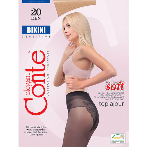 Колготки Conte elegant Bikini, 20 den, размер 4, черный