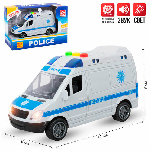 Детская игрушечная инерционная Полицейская машинка со звуковыми и световыми эффектами 19 см игрушечная детская машинка инерционная полиция со звуковыми и световыми эффектами