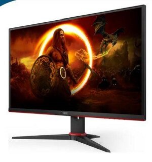 Монитор 27" AOC Q27G2E Black-Red (VA, 2560x1440, 155Hz, 1 ms, 178°/178°, 250 cd/m, 80M:1, +2xHDMI 2.0, +DisplayPort 1.2)