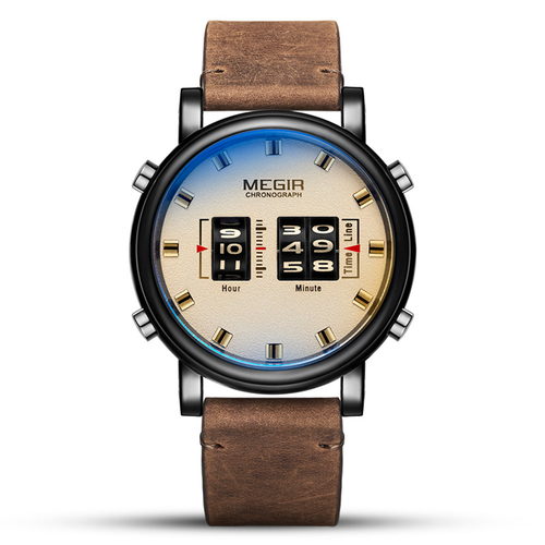 Наручные часы Megir, коричневый, бежевый
