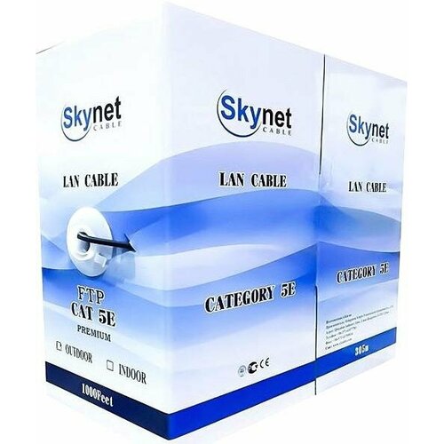 Кабель UTP indoor 4 пары категория 5e Skynet одножильный медь 305 м серый кабель utp indoor 4 пары категория 5e lanmaster одножильный медь 305 м серый twt 5eutp xs