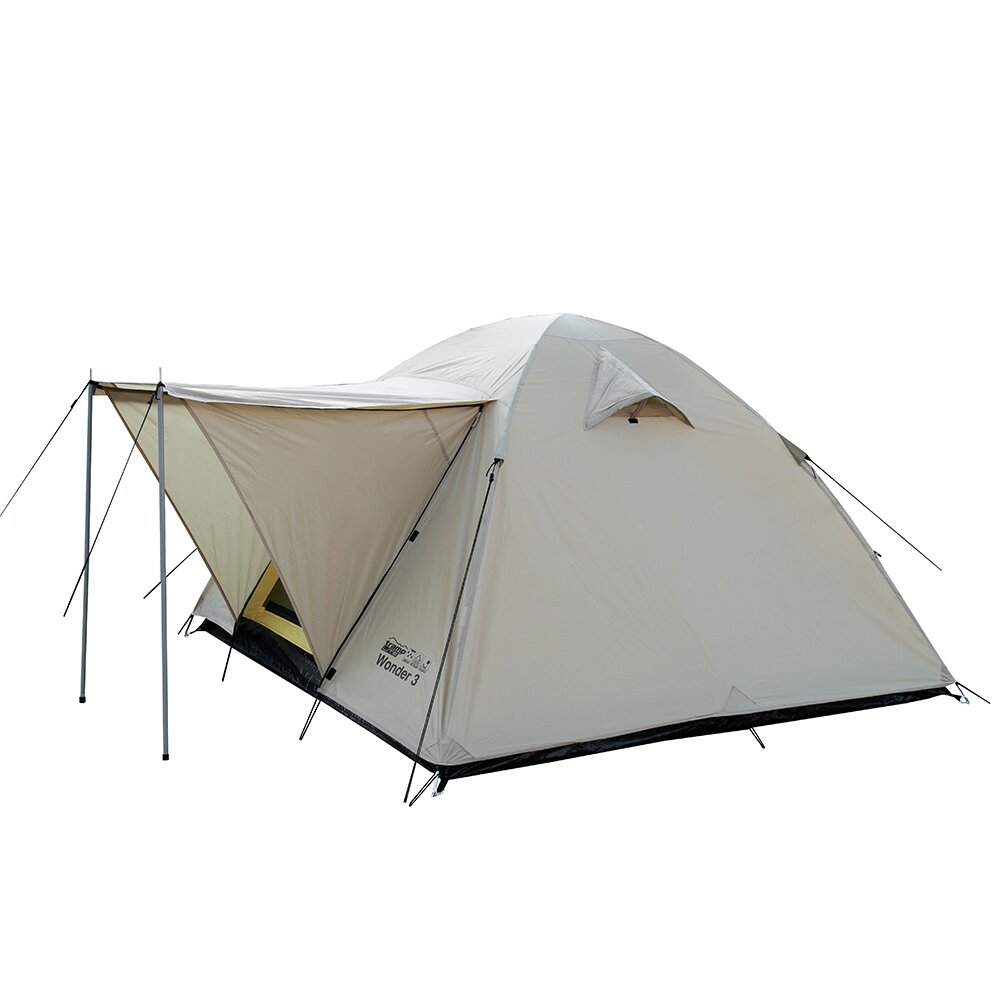 Палатка Tramp Lite "Wonder 3", TLT-006.06, 3-местная, двухслойная, 4000 мм, каркас 7.9 мм, стойки 16 мм, песочная