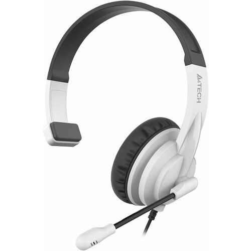 Гарнитура A4TECH HS-11, для контактных центров, накладные, черный / белый (hs-11/3.5mm plug/black+white)