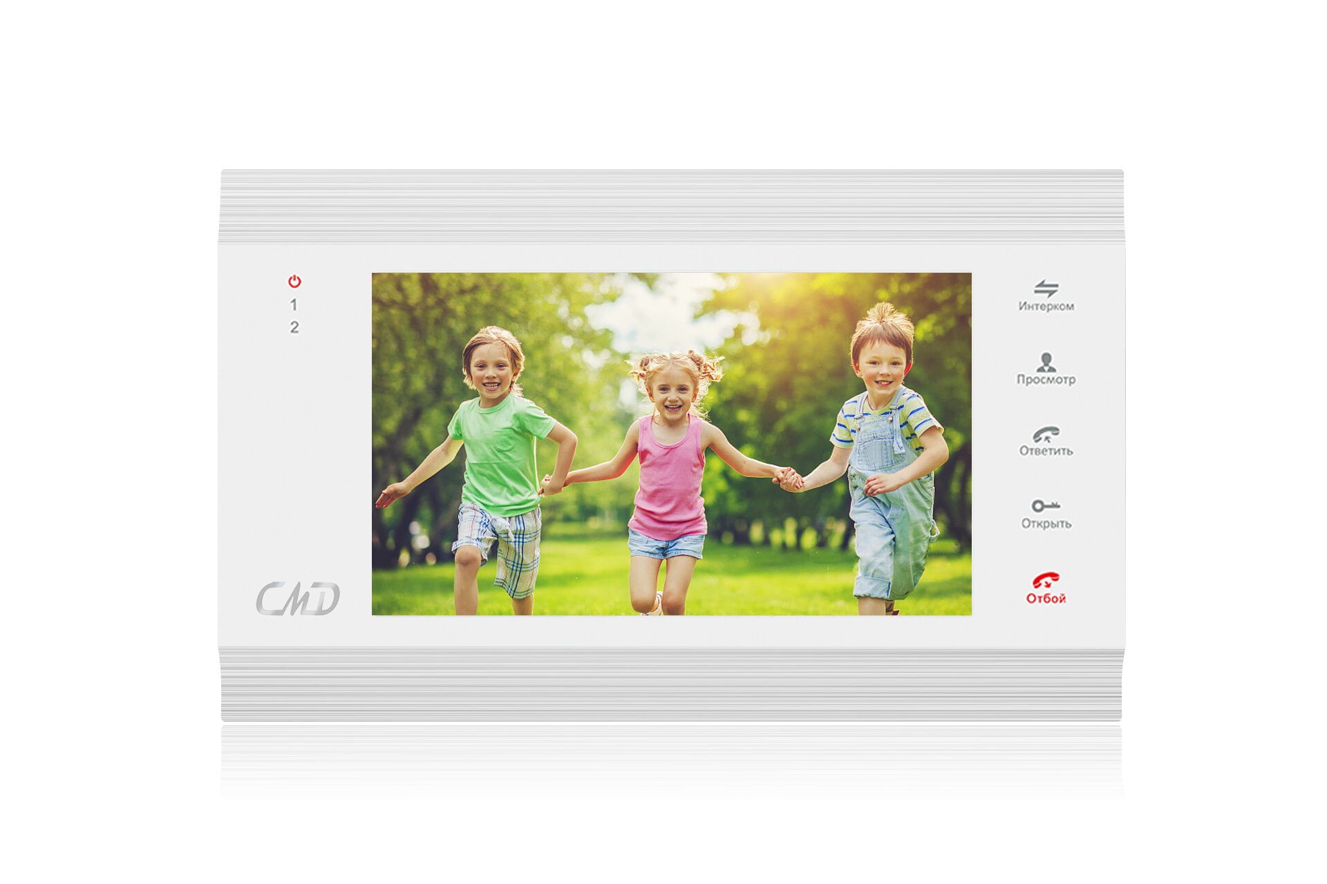 Цветной видеодомофон CMD-VD74MK White / Видеомонитор для квартиры дома и офиса / Запись по движению