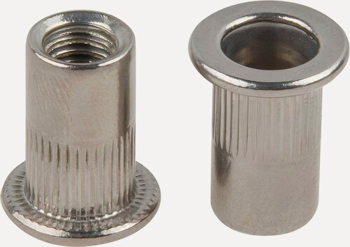 Изображение товара Заклепка резьбовая М8 нерж. сталь А2, цилиндрический бортик 250 шт в карт. уп.