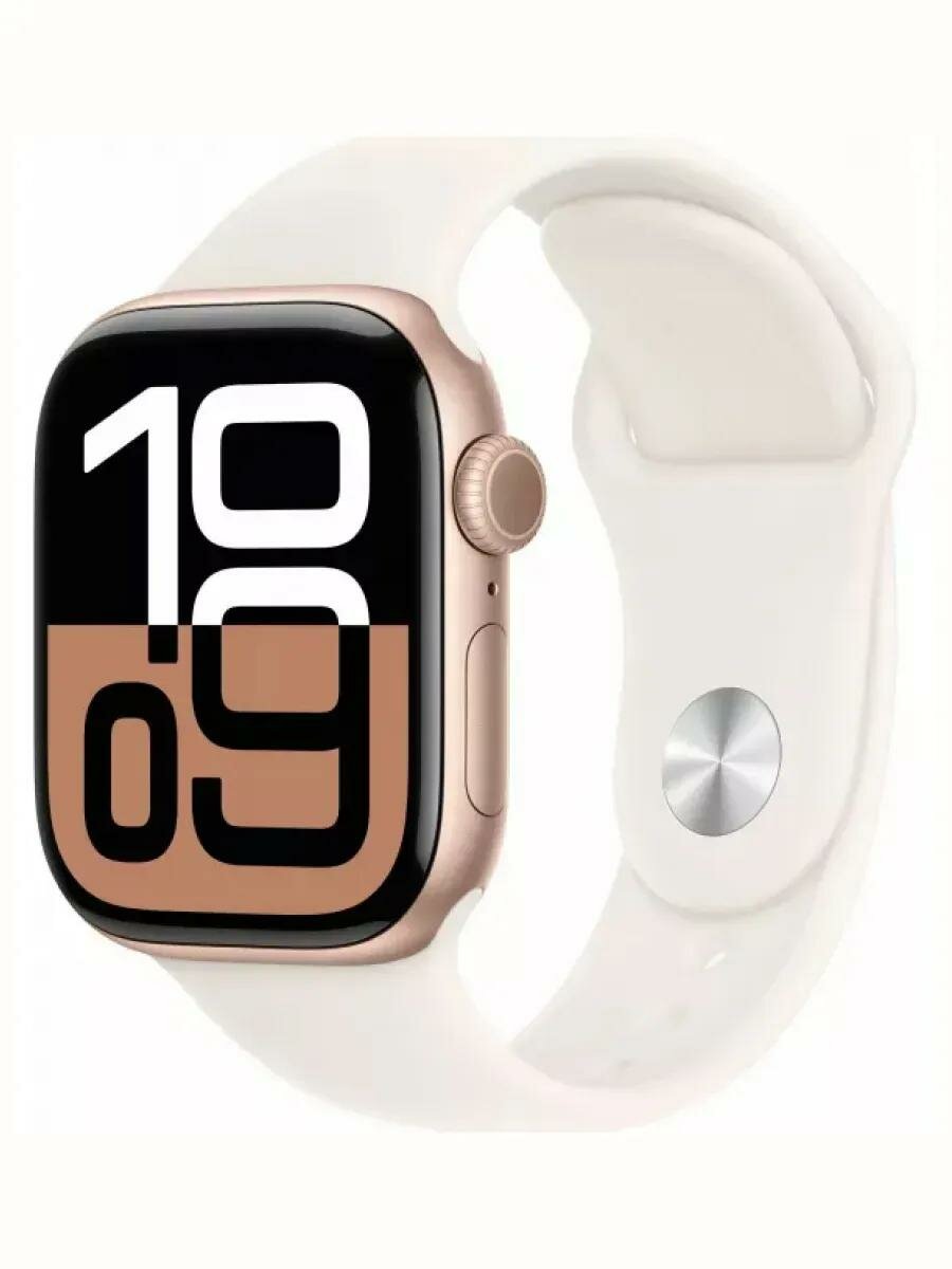 Apple Watch Series 10 42mm Rose Gold Aluminum Case with Sport Band S/M