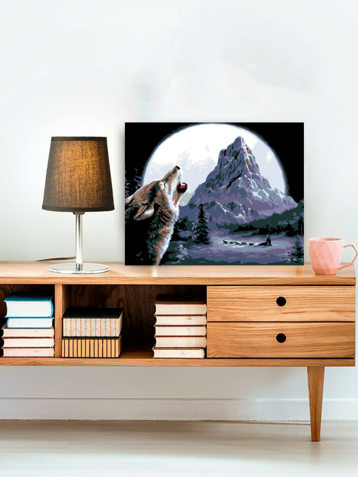 Картина по номерам "Волк воет на луну" — фото 1